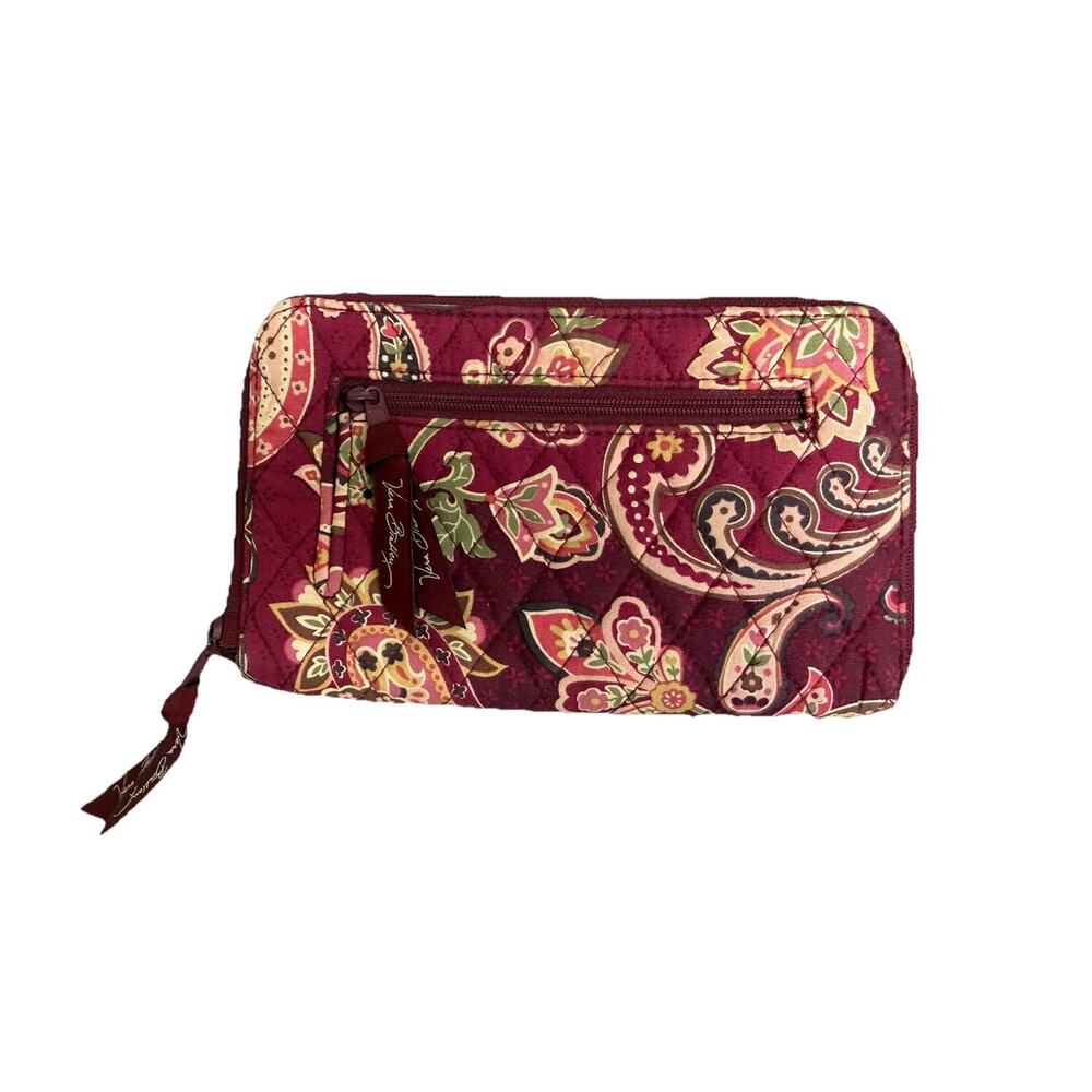 Vera Bradley Paisley Wallet Clutch in Burgundy